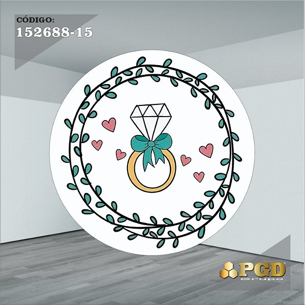 PAINEL REDONDO 1,5 x 1,5 MT -  tema - CASAMENTO Modelo 15 TECIDO EM - HELANCA