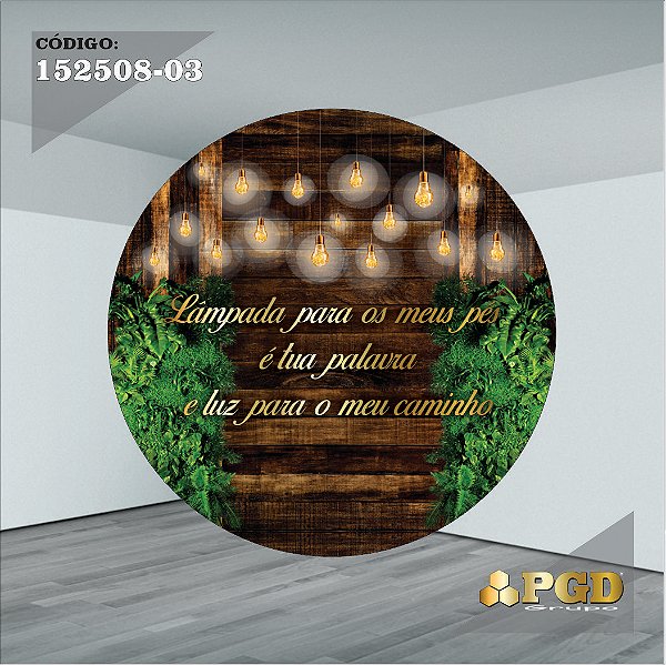 PAINEL REDONDO 1,5 x 1,5 MT -  tema - TRONCOS E MADEIRA Modelo 03 TECIDO EM - HELANCA