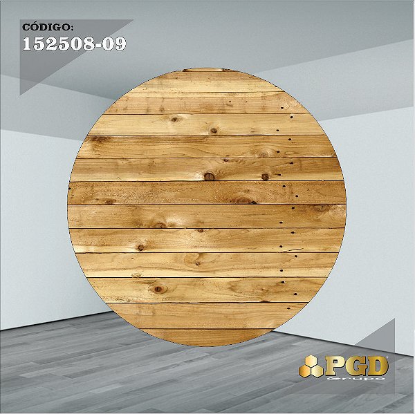 PAINEL REDONDO 1,5 x 1,5 MT -  tema - TRONCOS E MADEIRA Modelo 09 TECIDO EM - HELANCA