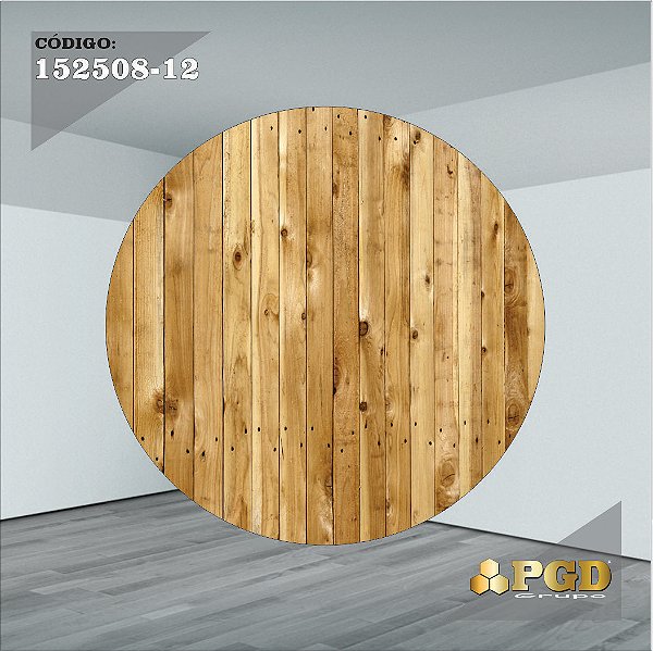 PAINEL REDONDO 1,5 x 1,5 MT -  tema - TRONCOS E MADEIRA Modelo 12 TECIDO EM - HELANCA