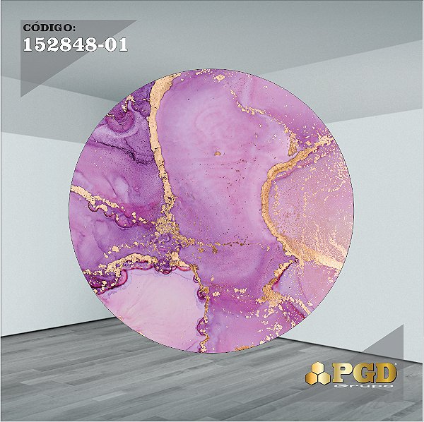 PAINEL REDONDO 1,5 x 1,5 MT -  tema - MARMORE Modelo 01 TECIDO EM - HELANCA