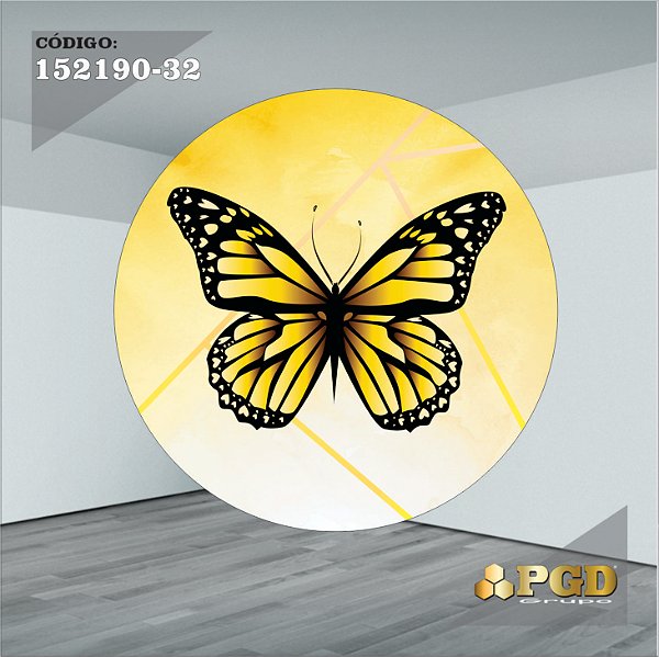 PAINEL REDONDO 1,5 x 1,5 MT -  tema - BORBOLETA Modelo 32 TECIDO EM - HELANCA