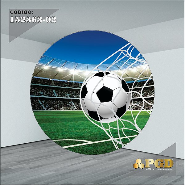 PAINEL REDONDO 1,5 x 1,5 MT -  tema - FUTEBOL GERAL Modelo 02 TECIDO EM - HELANCA