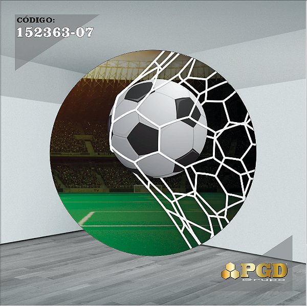 PAINEL REDONDO 1,5 x 1,5 MT -  tema - FUTEBOL GERAL Modelo 07 TECIDO EM - HELANCA