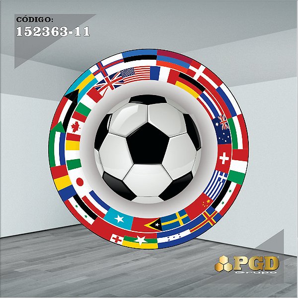 PAINEL REDONDO 1,5 x 1,5 MT -  tema - FUTEBOL GERAL Modelo 11 TECIDO EM - HELANCA