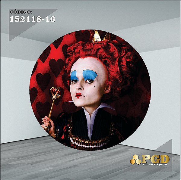 PAINEL REDONDO 1,5 x 1,5 MT -  tema - Alice no pais das maravilhas Modelo 16 TECIDO EM - HELANCA