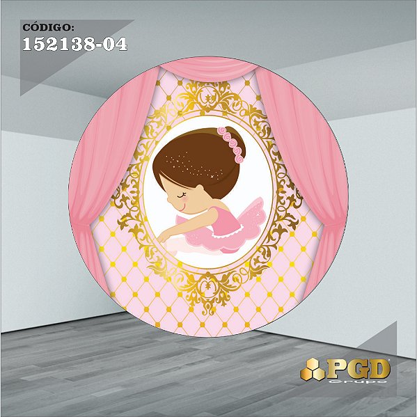PAINEL REDONDO 1,5 x 1,5 MT -  tema - BAILARINA Modelo 04 TECIDO EM - HELANCA