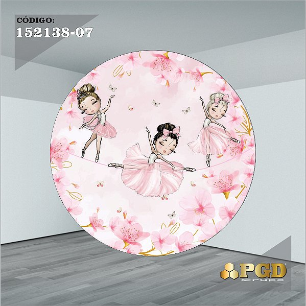 PAINEL REDONDO 1,5 x 1,5 MT -  tema - BAILARINA Modelo 07 TECIDO EM - HELANCA