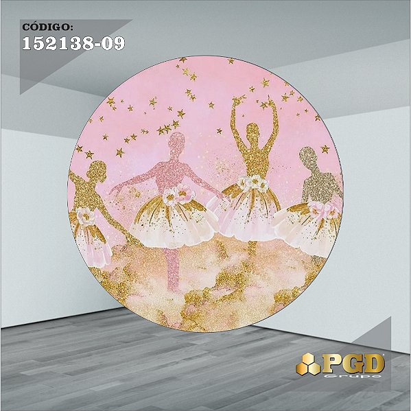 PAINEL REDONDO 1,5 x 1,5 MT -  tema - BAILARINA Modelo 09 TECIDO EM - HELANCA
