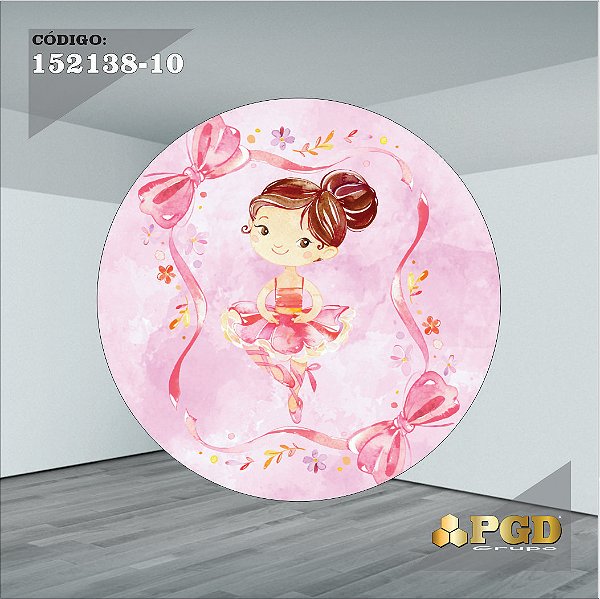 PAINEL REDONDO 1,5 x 1,5 MT -  tema - BAILARINA Modelo 10 TECIDO EM - HELANCA