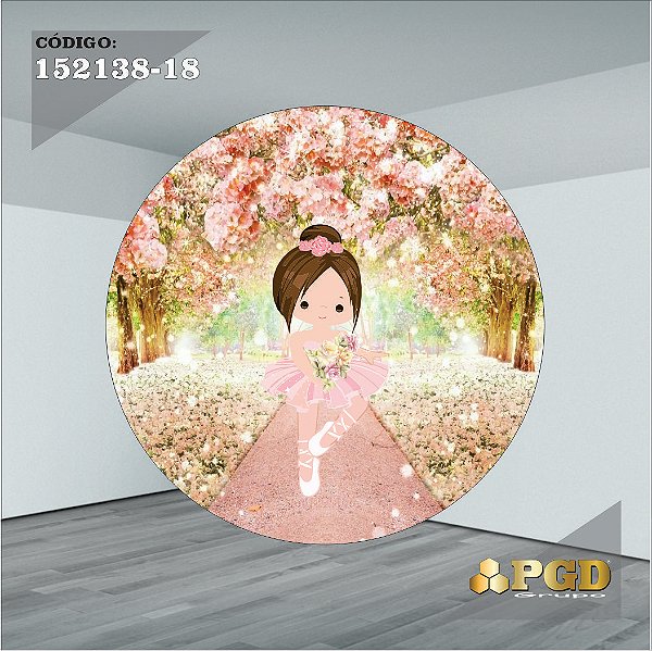 PAINEL REDONDO 1,5 x 1,5 MT -  tema - BAILARINA Modelo 18 TECIDO EM - HELANCA