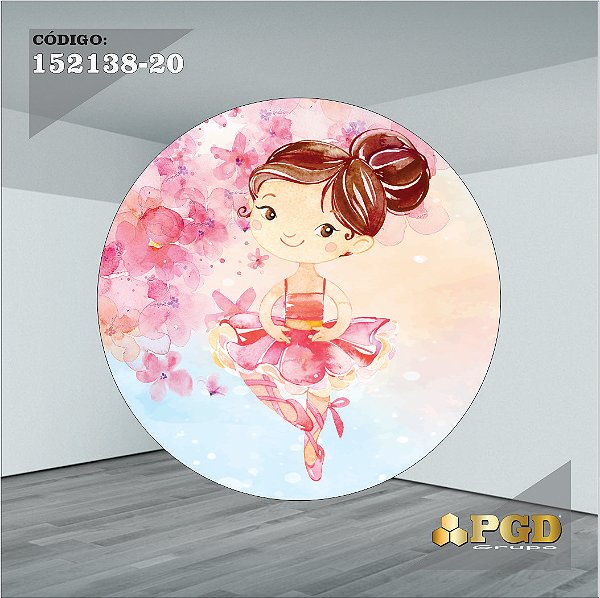 PAINEL REDONDO 1,5 x 1,5 MT -  tema - BAILARINA Modelo 20 TECIDO EM - HELANCA