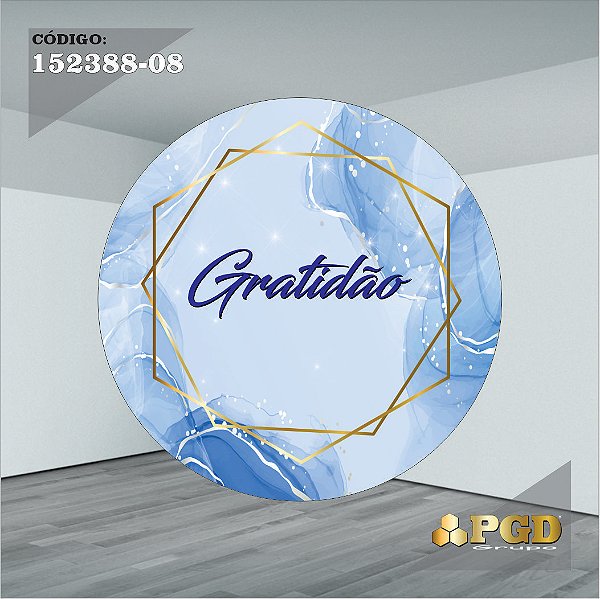 PAINEL REDONDO 1,5 x 1,5 MT -  tema - GRATIDÃO Modelo 08 TECIDO EM - HELANCA