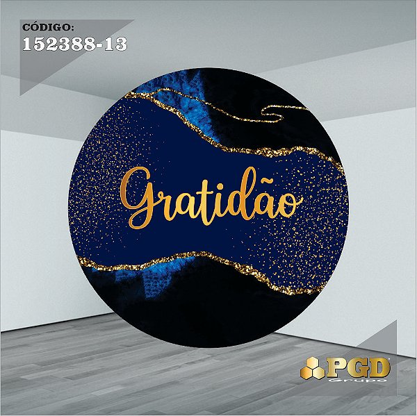 PAINEL REDONDO 1,5 x 1,5 MT -  tema - GRATIDÃO Modelo 13 TECIDO EM - HELANCA