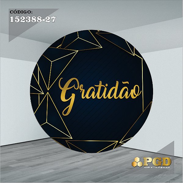 PAINEL REDONDO 1,5 x 1,5 MT -  tema - GRATIDÃO Modelo 27 TECIDO EM - HELANCA