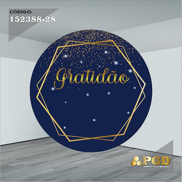 PAINEL REDONDO 1,5 x 1,5 MT -  tema - GRATIDÃO Modelo 28 TECIDO EM - HELANCA