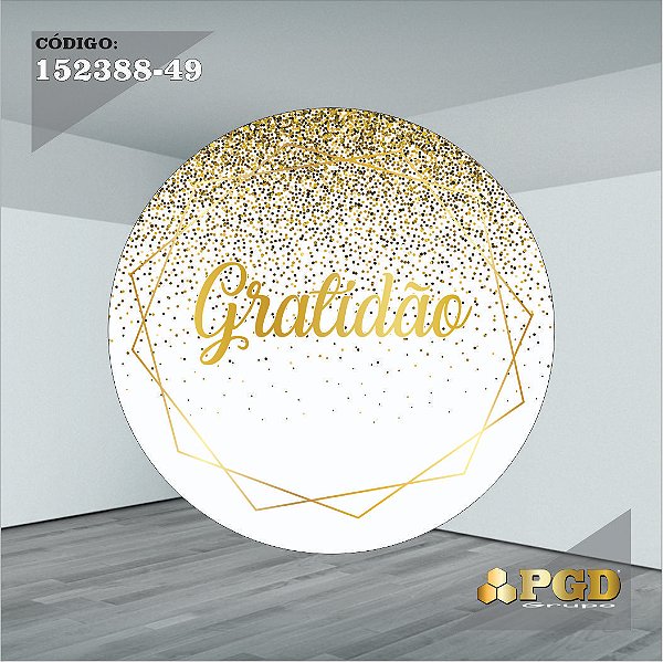 PAINEL REDONDO 1,5 x 1,5 MT -  tema - GRATIDÃO Modelo 49 TECIDO EM - HELANCA