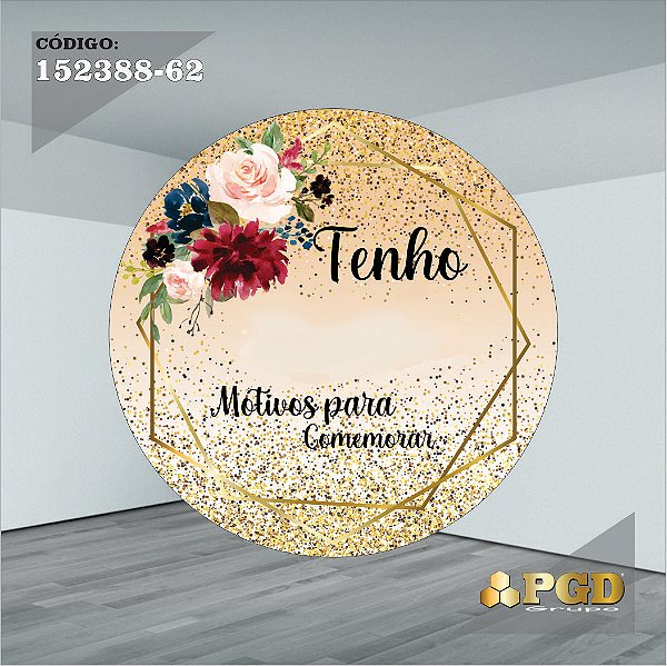 PAINEL REDONDO 1,5 x 1,5 MT -  tema - GRATIDÃO Modelo 62 TECIDO EM - HELANCA