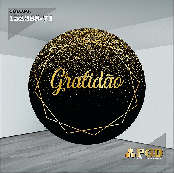 PAINEL REDONDO 1,5 x 1,5 MT -  tema - GRATIDÃO Modelo 71 TECIDO EM - HELANCA
