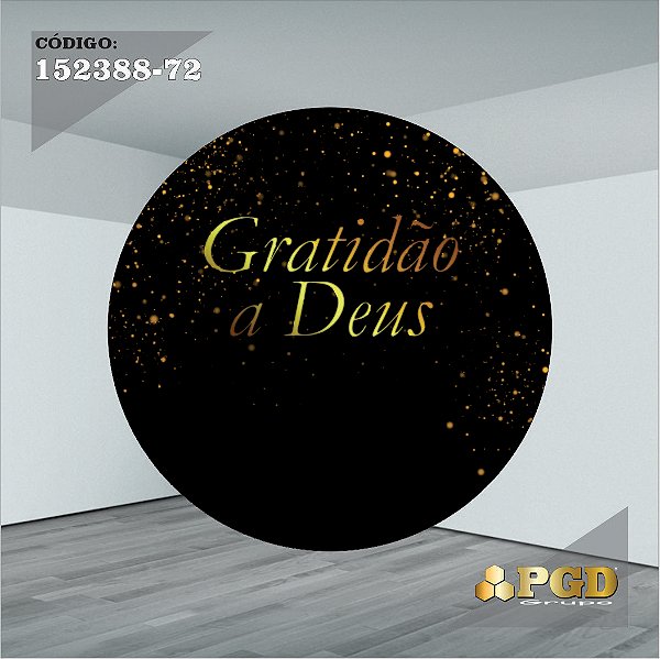 PAINEL REDONDO 1,5 x 1,5 MT -  tema - GRATIDÃO Modelo 72 TECIDO EM - HELANCA