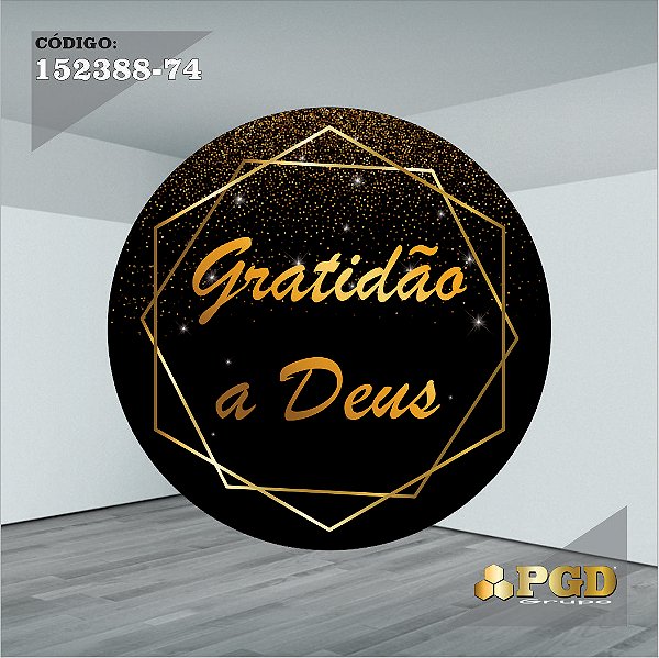 PAINEL REDONDO 1,5 x 1,5 MT -  tema - GRATIDÃO Modelo 74 TECIDO EM - HELANCA