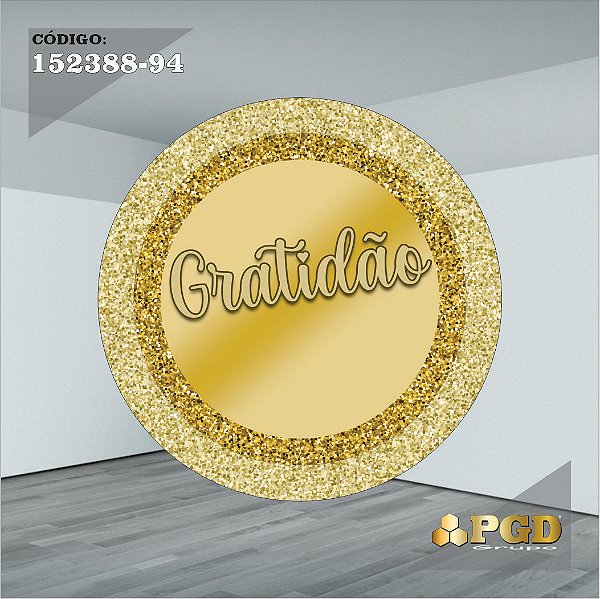 PAINEL REDONDO 1,5 x 1,5 MT -  tema - GRATIDÃO Modelo 94 TECIDO EM - HELANCA