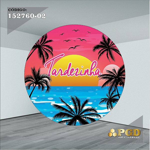 PAINEL REDONDO 1,5 x 1,5 MT -  tema - Tardezinha  Modelo 02 TECIDO EM - HELANCA