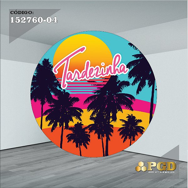 PAINEL REDONDO 1,5 x 1,5 MT -  tema - Tardezinha  Modelo 04 TECIDO EM - HELANCA