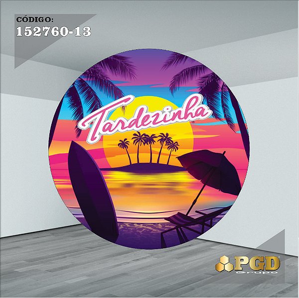 PAINEL REDONDO 1,5 x 1,5 MT -  tema - Tardezinha  Modelo 13 TECIDO EM - HELANCA