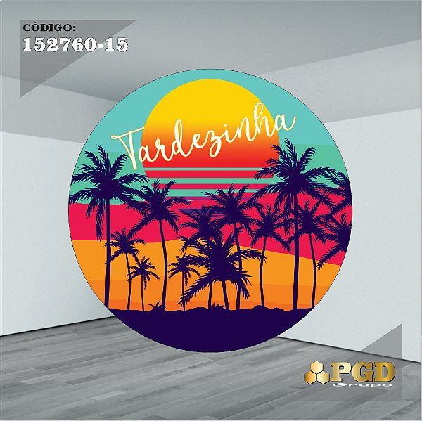 PAINEL REDONDO 1,5 x 1,5 MT -  tema - Tardezinha  Modelo 15 TECIDO EM - HELANCA