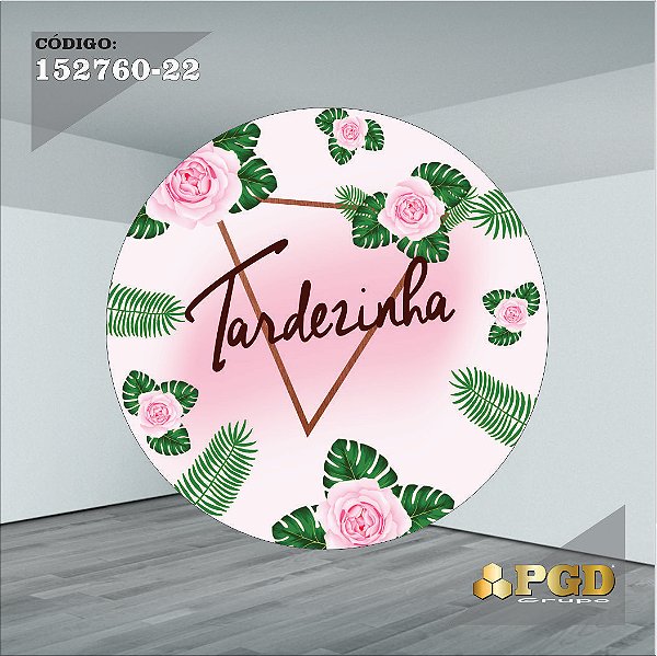 PAINEL REDONDO 1,5 x 1,5 MT -  tema - Tardezinha  Modelo 22 TECIDO EM - HELANCA
