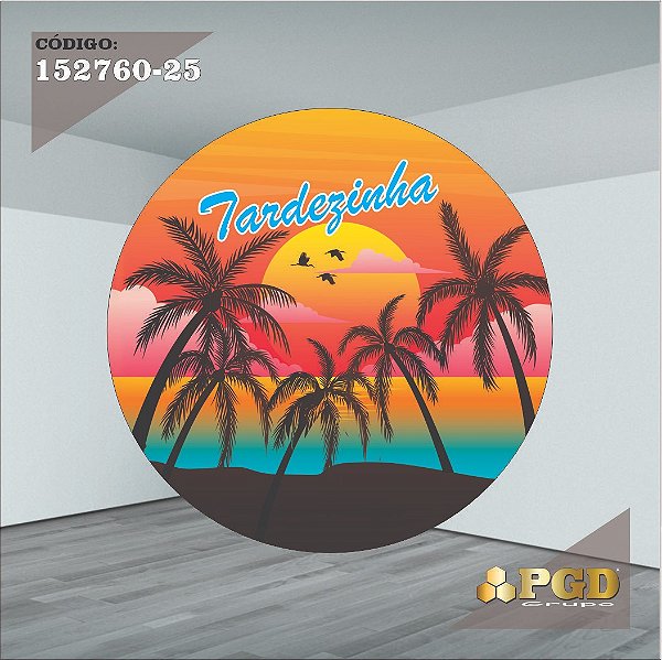 PAINEL REDONDO 1,5 x 1,5 MT -  tema - Tardezinha  Modelo 25 TECIDO EM - HELANCA