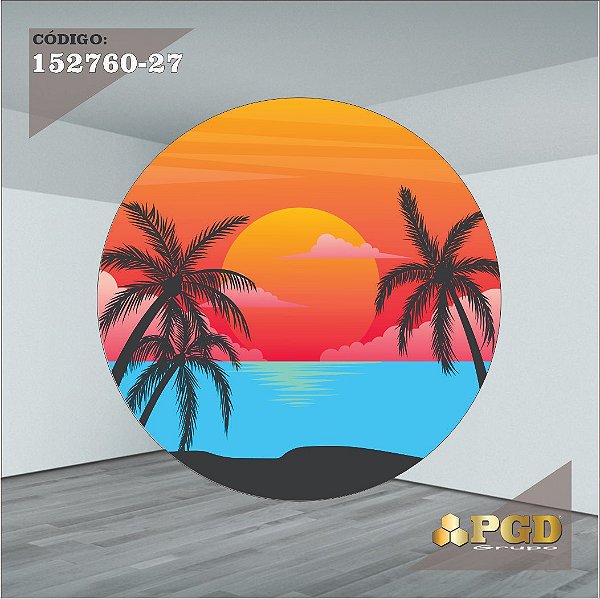 PAINEL REDONDO 1,5 x 1,5 MT -  tema - Tardezinha  Modelo 27 TECIDO EM - HELANCA