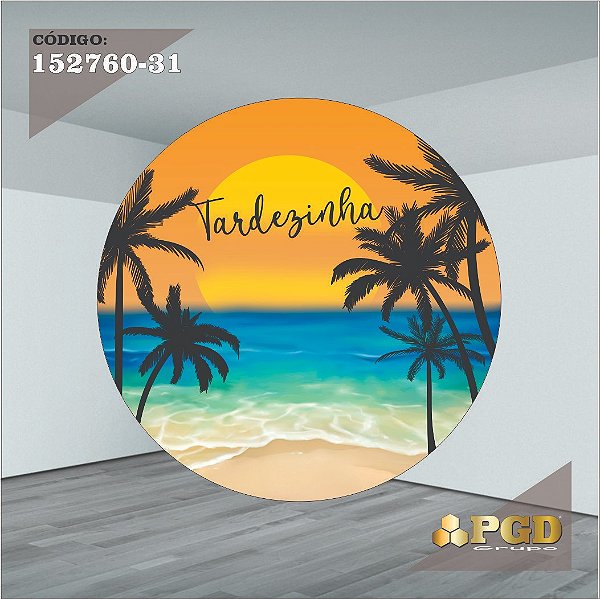 PAINEL REDONDO 1,5 x 1,5 MT -  tema - Tardezinha  Modelo 31 TECIDO EM - HELANCA