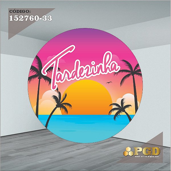 PAINEL REDONDO 1,5 x 1,5 MT -  tema - Tardezinha  Modelo 33 TECIDO EM - HELANCA