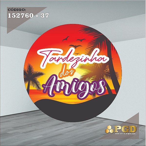 PAINEL REDONDO 1,5 x 1,5 MT -  tema - Tardezinha  Modelo 37 TECIDO EM - HELANCA