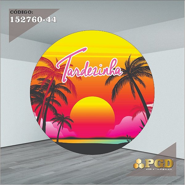 PAINEL REDONDO 1,5 x 1,5 MT -  tema - Tardezinha  Modelo 44 TECIDO EM - HELANCA