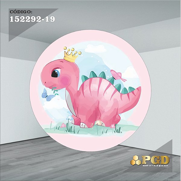 PAINEL REDONDO 1,5 x 1,5 MT -  tema - DINO BABY Modelo 19 TECIDO EM - HELANCA