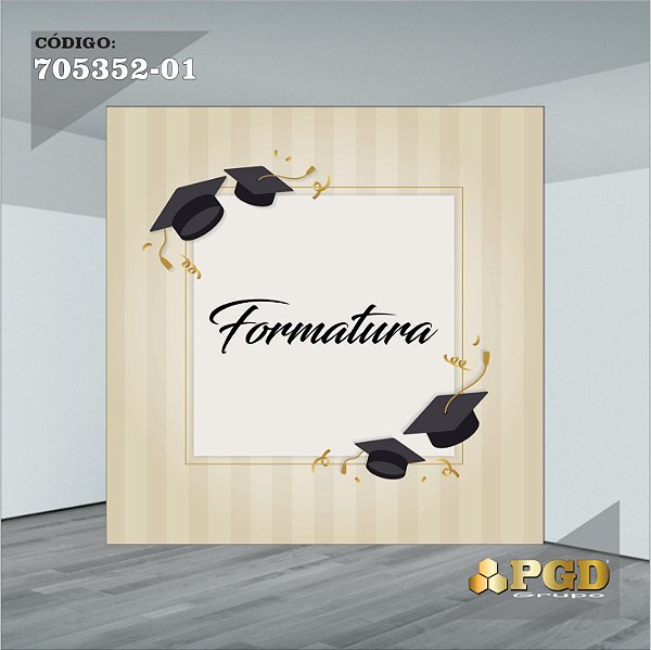 PAINEL RETANGULAR 4,00 X 2,48 MT tema - Formatura Modelo 01 TECIDO EM - MICRO LIGHT