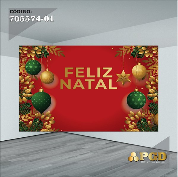 PAINEL RETANGULAR 4,00 X 2,48 MT tema - Natal Modelo 01 TECIDO EM - MICRO LIGHT