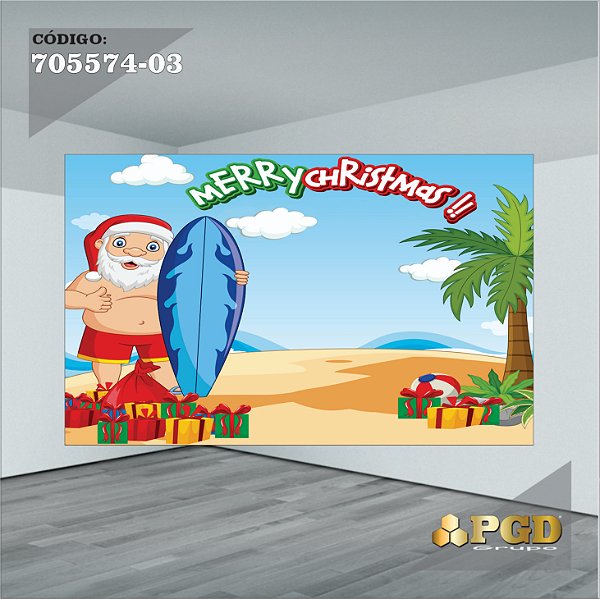 PAINEL RETANGULAR 4,00 X 2,48 MT tema - Natal Modelo 03 TECIDO EM - MICRO LIGHT