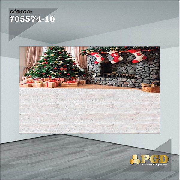 PAINEL RETANGULAR 4,00 X 2,48 MT tema - Natal Modelo 10 TECIDO EM - MICRO LIGHT