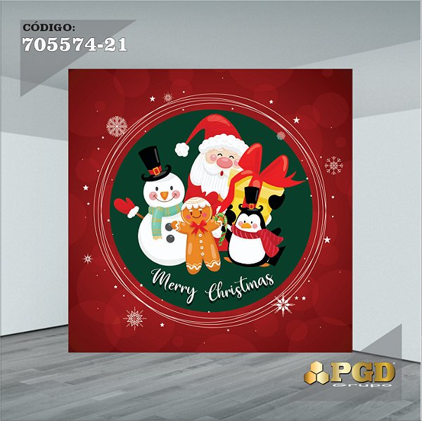 PAINEL RETANGULAR 4,00 X 2,48 MT tema - Natal Modelo 21 TECIDO EM - MICRO LIGHT