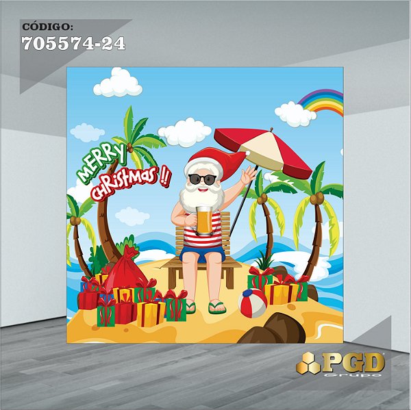 PAINEL RETANGULAR 4,00 X 2,48 MT tema - Natal Modelo 24 TECIDO EM - MICRO LIGHT