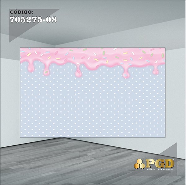 PAINEL RETANGULAR 4,00 X 2,48 MT tema - CONFEITARIA Modelo 08 TECIDO EM - MICRO LIGHT