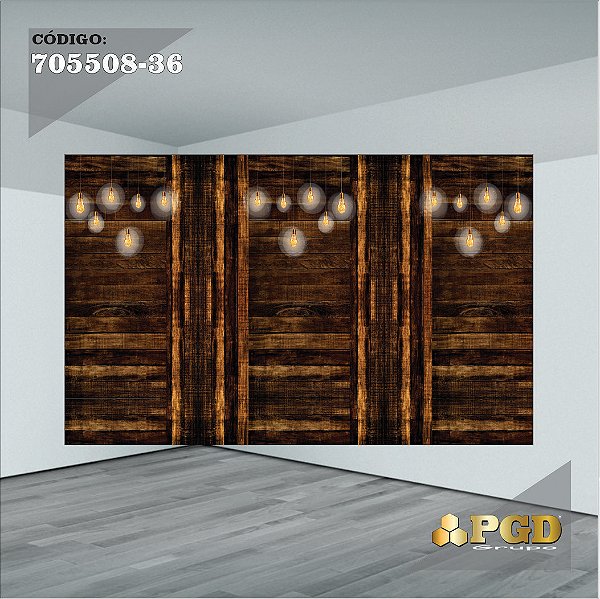 PAINEL RETANGULAR 4,00 X 2,48 MT tema - TRONCOS E MADEIRA Modelo 36 TECIDO EM - MICRO LIGHT