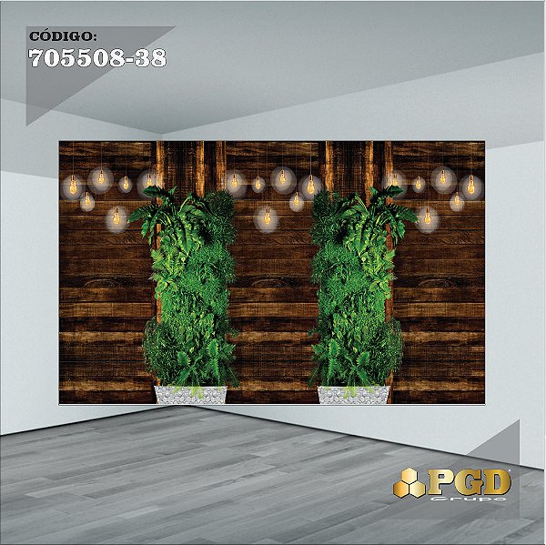 PAINEL RETANGULAR 4,00 X 2,48 MT tema - TRONCOS E MADEIRA Modelo 38 TECIDO EM - MICRO LIGHT