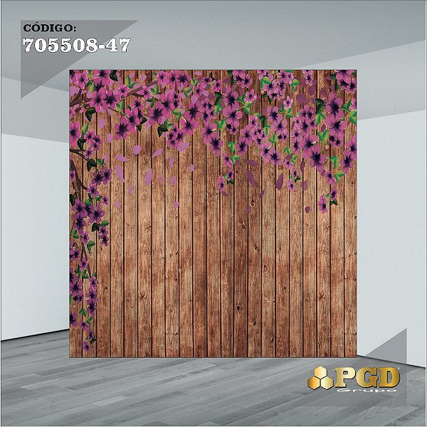 PAINEL RETANGULAR 4,00 X 2,48 MT tema - TRONCOS E MADEIRA Modelo 47 TECIDO EM - MICRO LIGHT