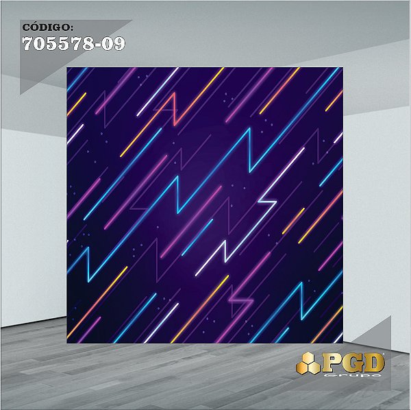 PAINEL RETANGULAR 4,00 X 2,48 MT tema - NEON Modelo 09 TECIDO EM - MICRO LIGHT