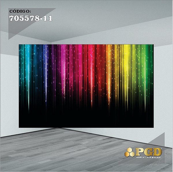 PAINEL RETANGULAR 4,00 X 2,48 MT tema - NEON Modelo 11 TECIDO EM - MICRO LIGHT